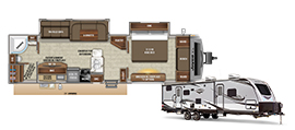 White Hawk 32KBS travel trailer floorplan