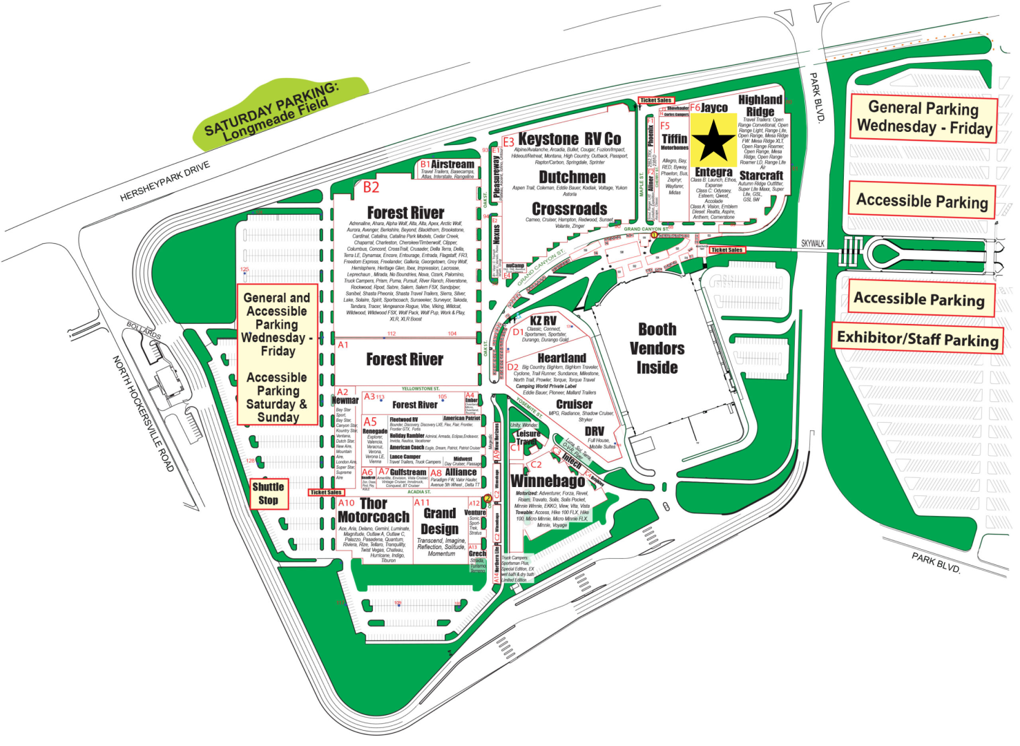 Map of 2023 Hershey RV Show